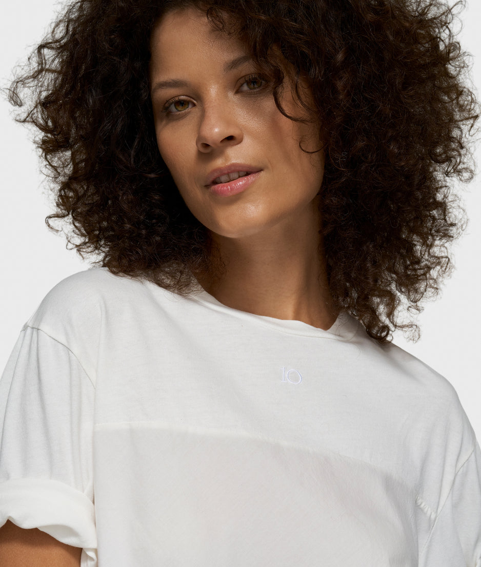 short sleeve tee mix | ecru