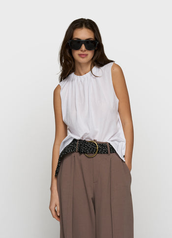 pleated top jersey | white