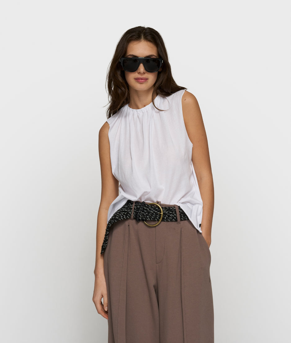 pleated top jersey | white