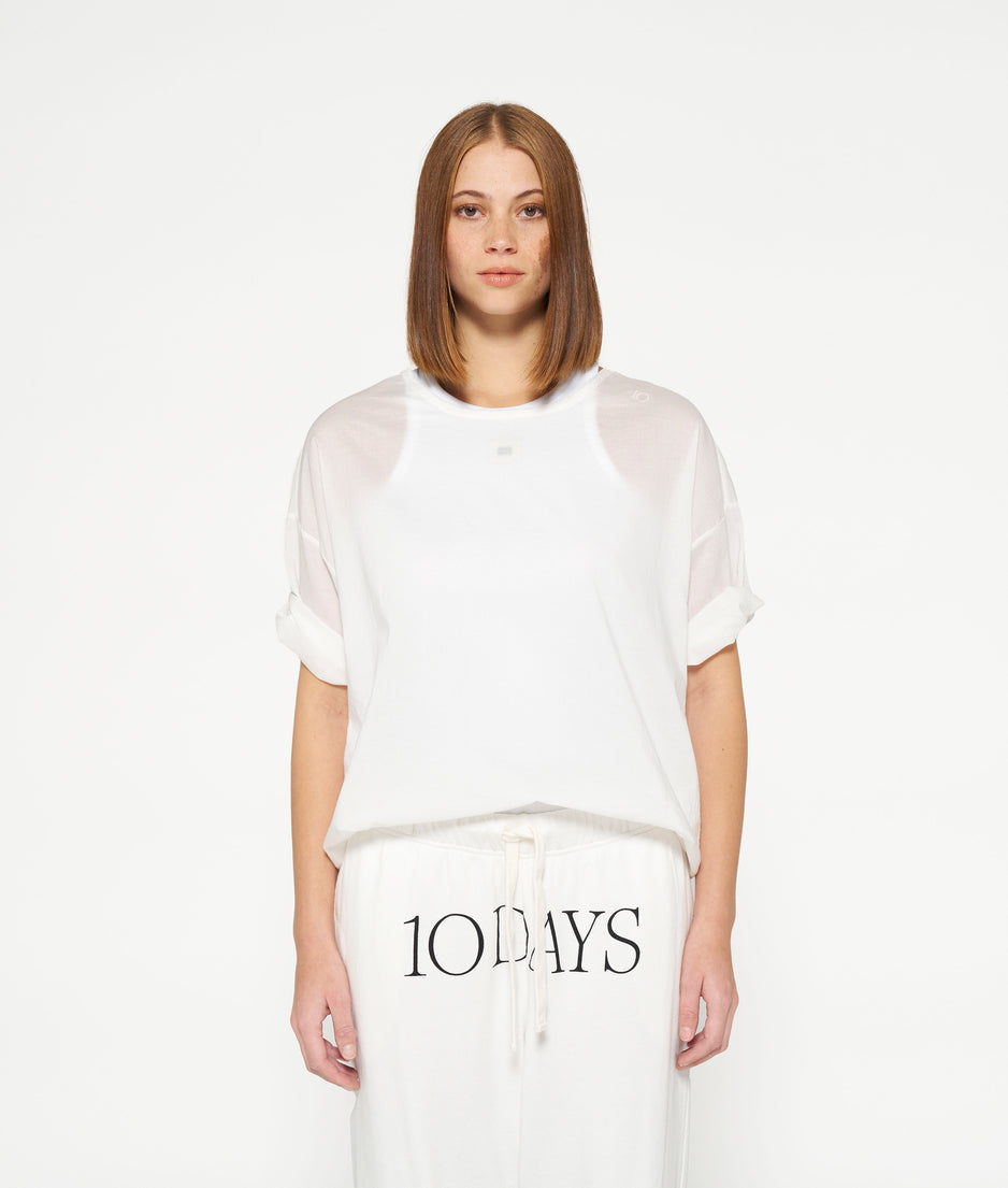 boxy tee voile | white