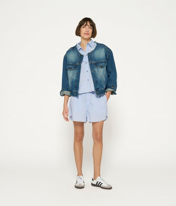 denim logo jacket | blue denim