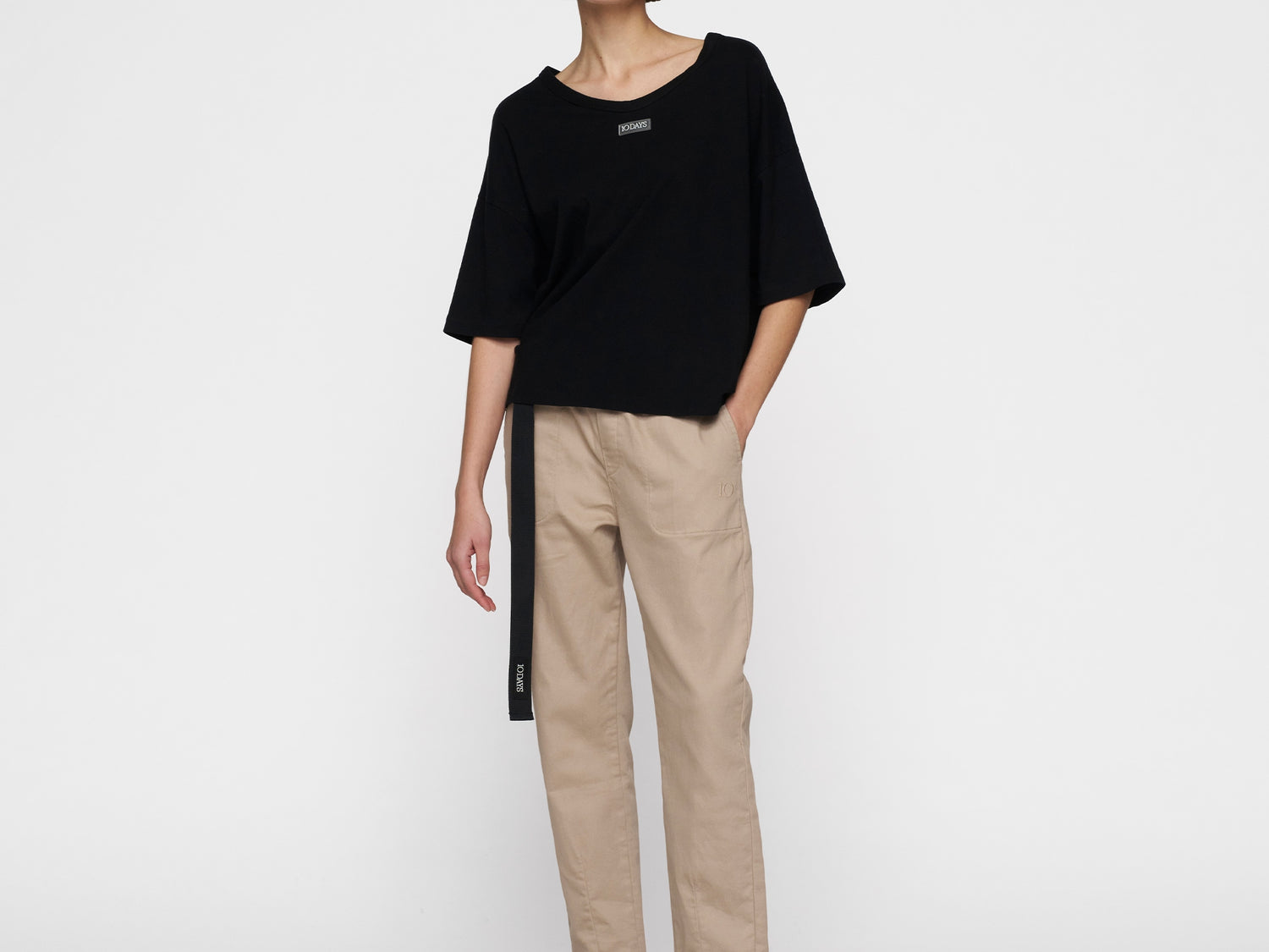 belted pants jog denim | rope