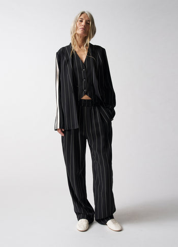 gilet pinstripe | black