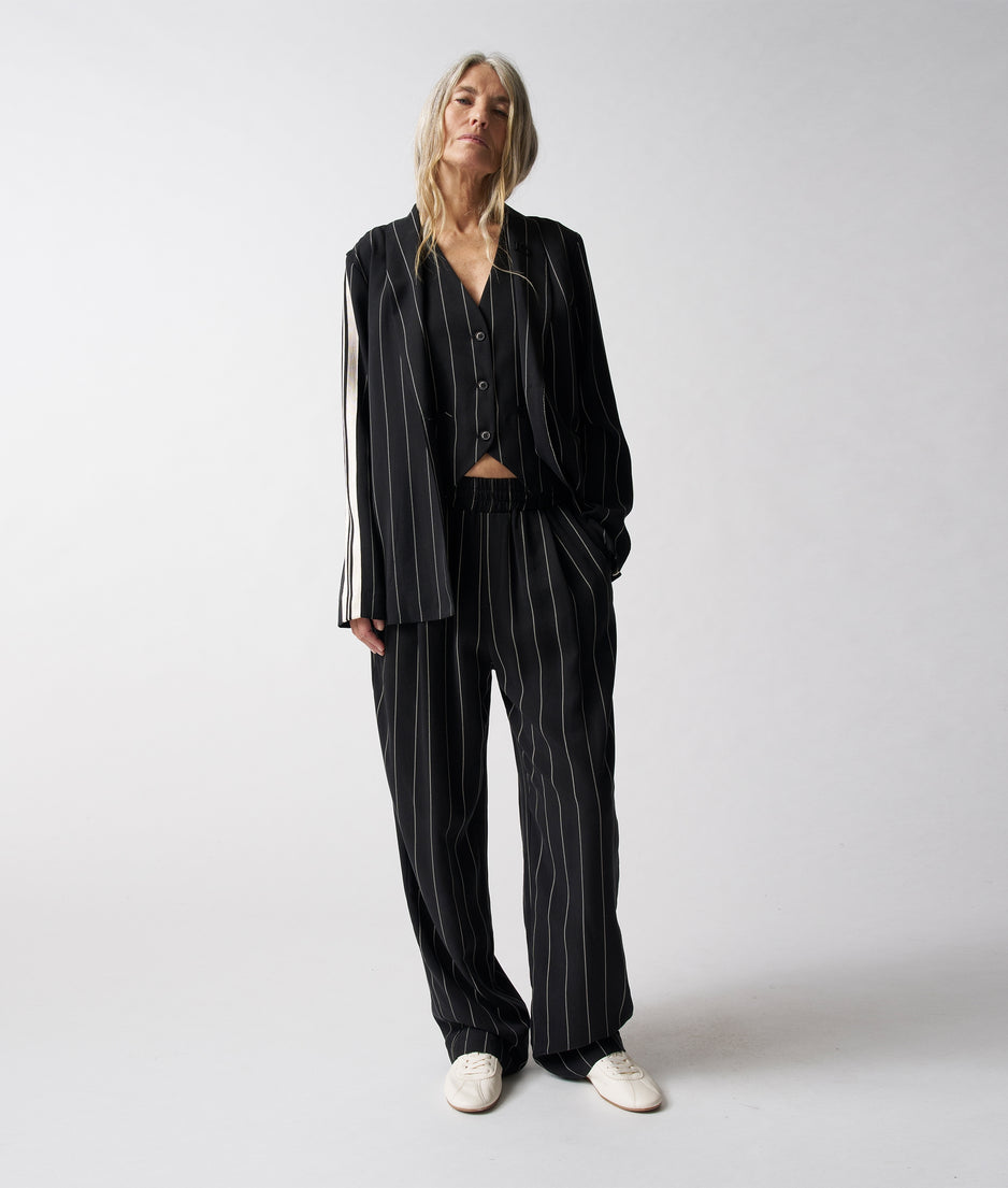 flowy pants pinstripe | black