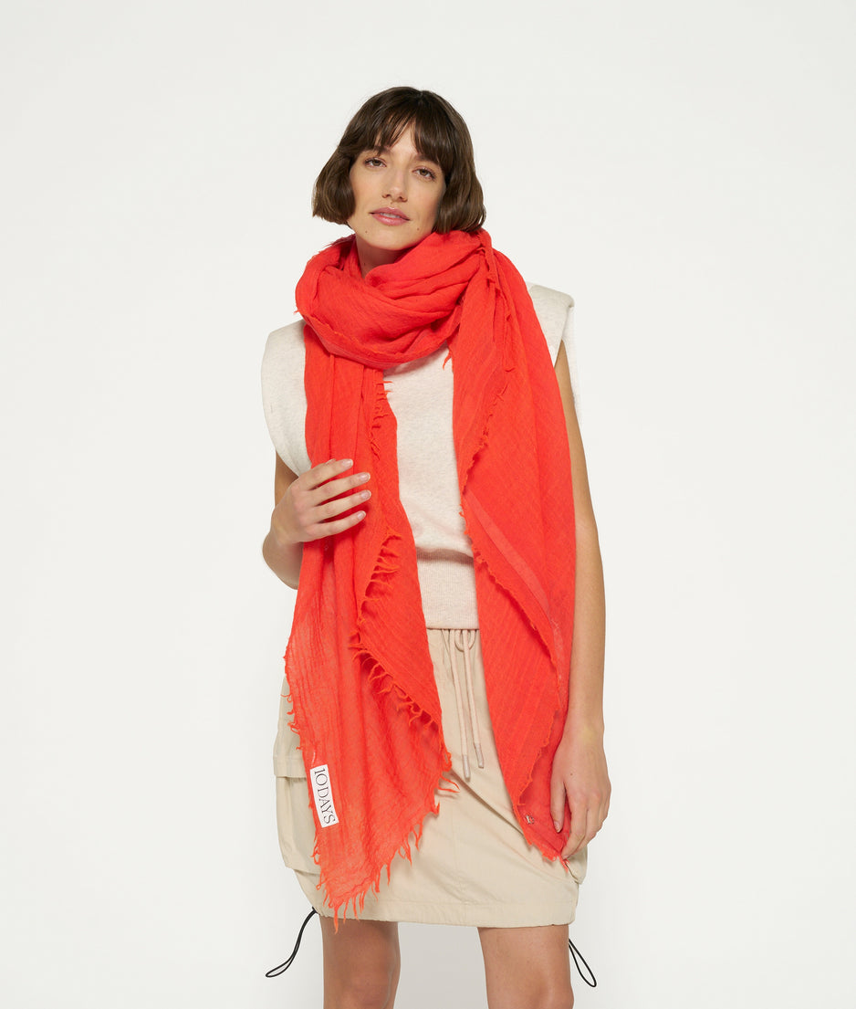 scarf muslin | poppy red