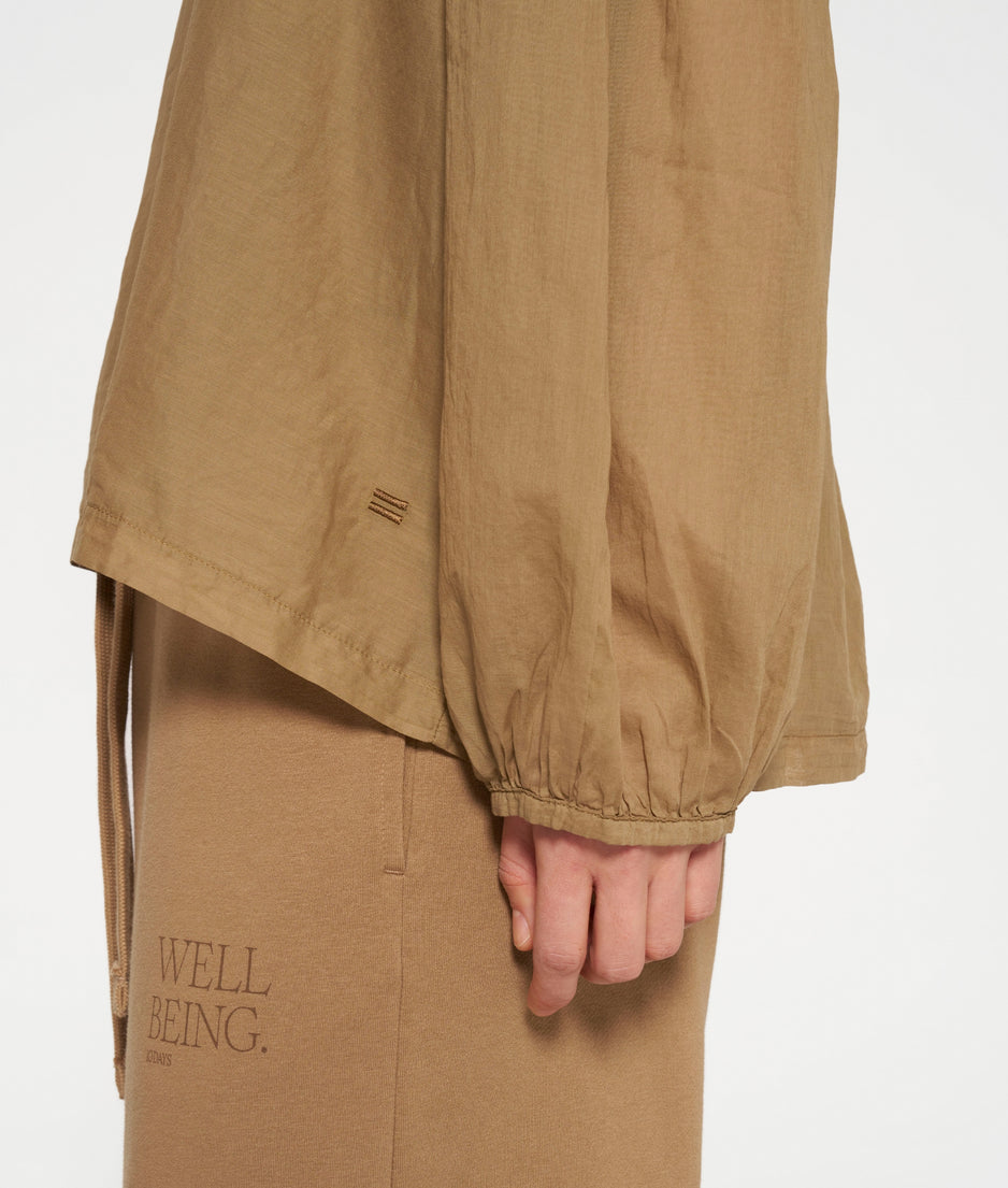 balloon sleeve blouse | cedar brown