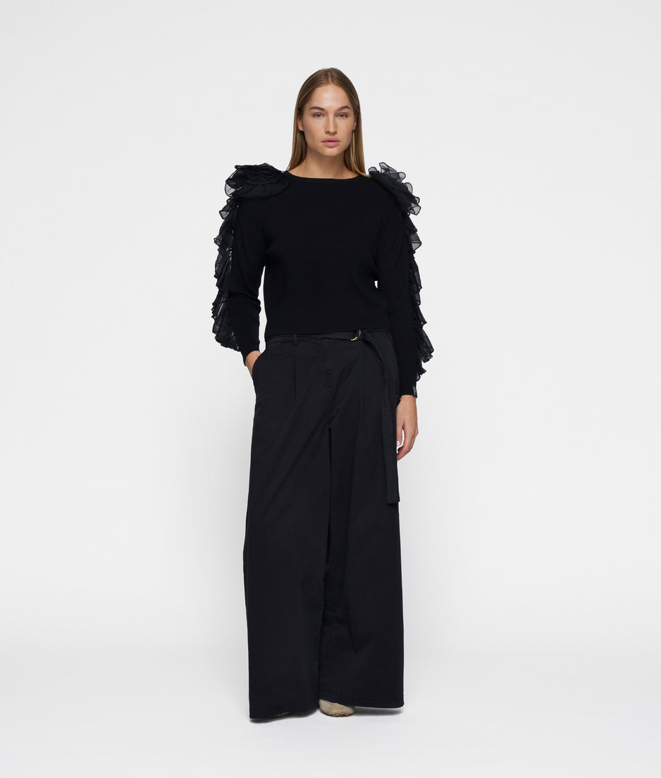 dramatic knit sweater | black