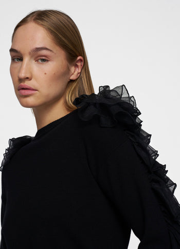 dramatic knit sweater | black
