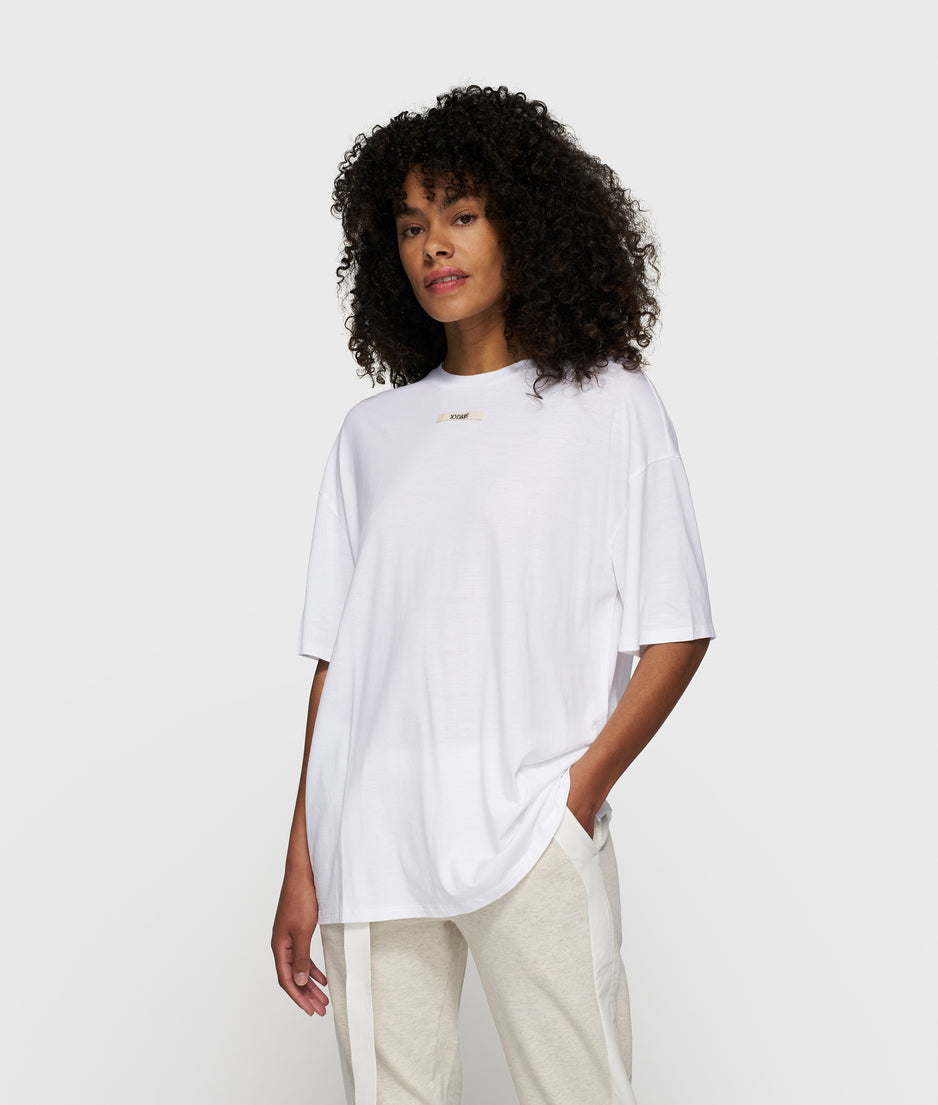 oversized tee jersey | optic white