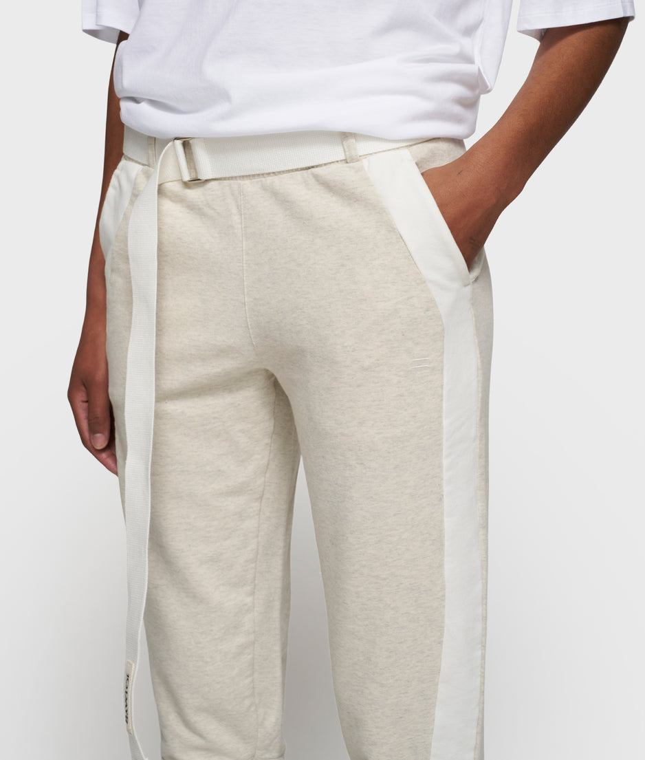 belted cropped jogger tape | soft white melee