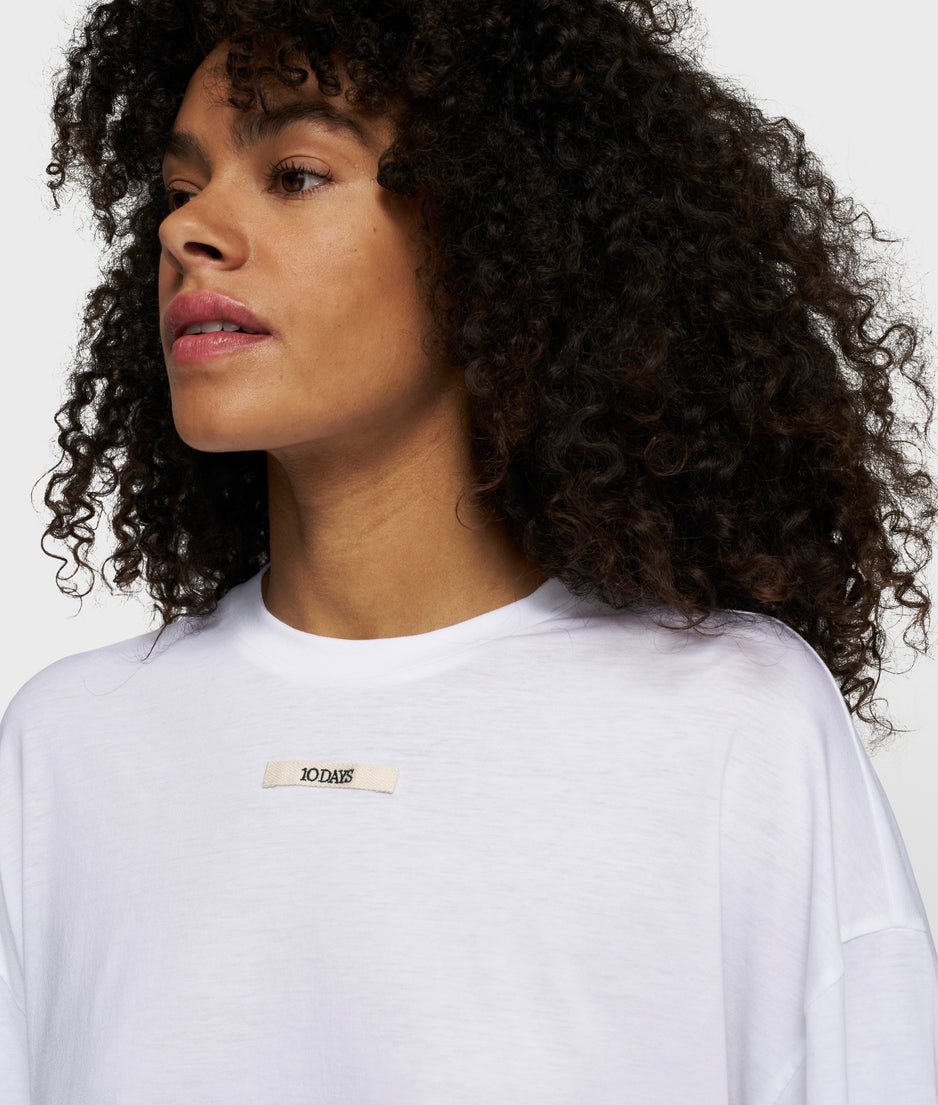 oversized tee jersey | optic white
