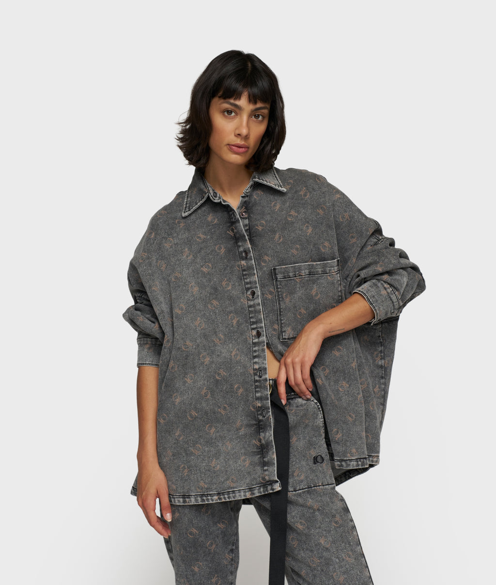 【新品】FINE ex denim shirt JK shirt jog denim | black | 10DAYS | Official Online Store