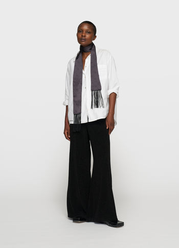 satin smoking scarf | black