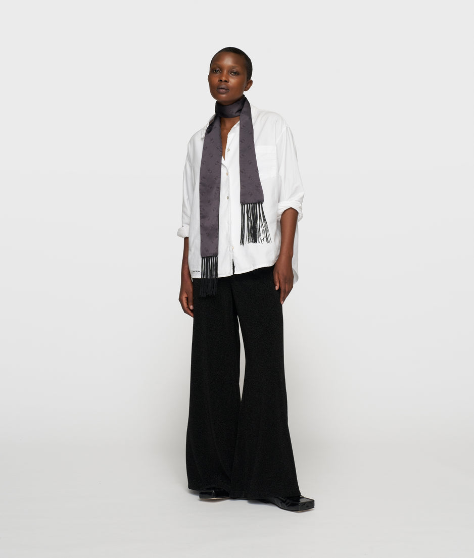 satin smoking scarf | black