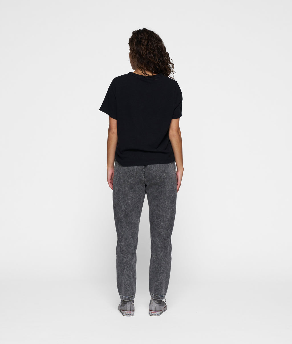 THE BELTED PANTS WASHED | black