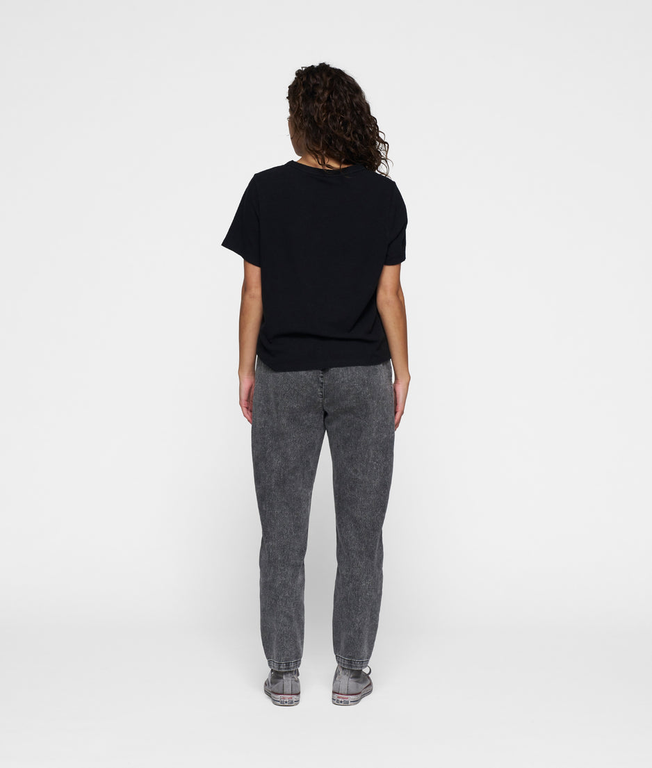 THE BELTED PANTS WASHED | black