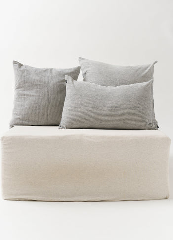 pillow denim stripe 60x60 | ecru