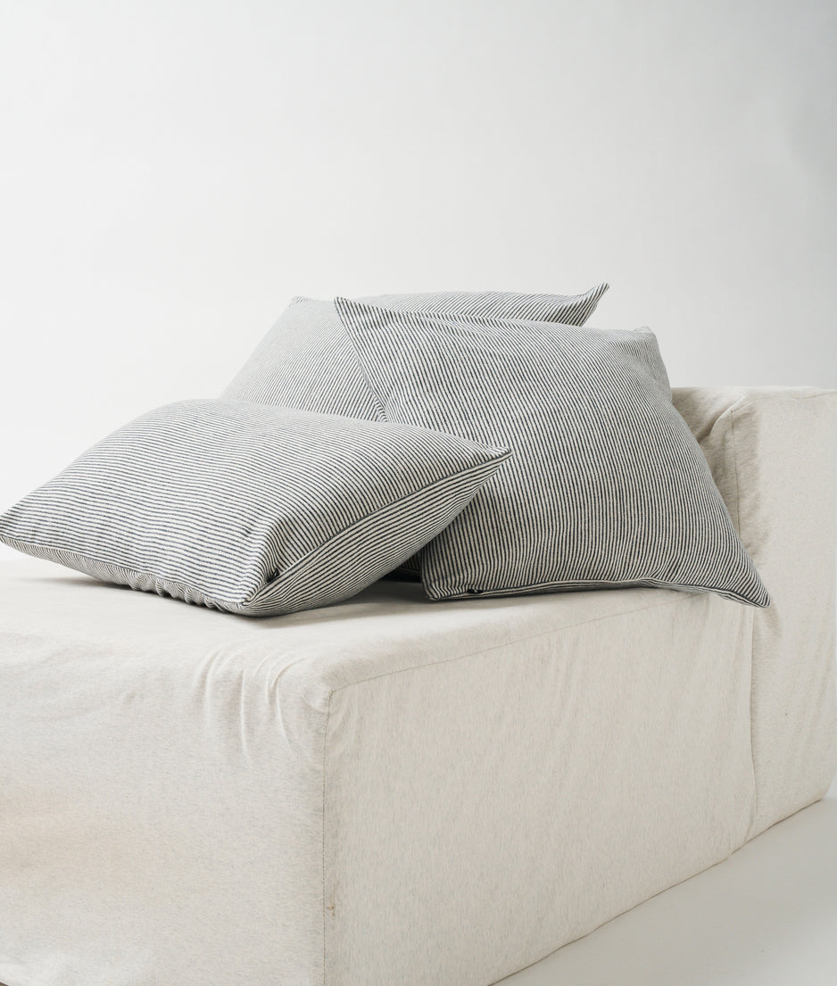 pillow denim stripe 60x60 | ecru