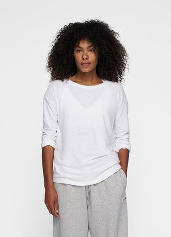 THE LONG SLEEVE LINEN | white
