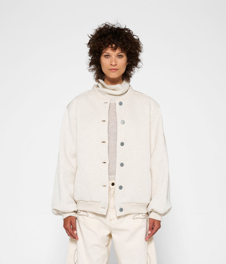 baseball bomber jacket | soft white melee