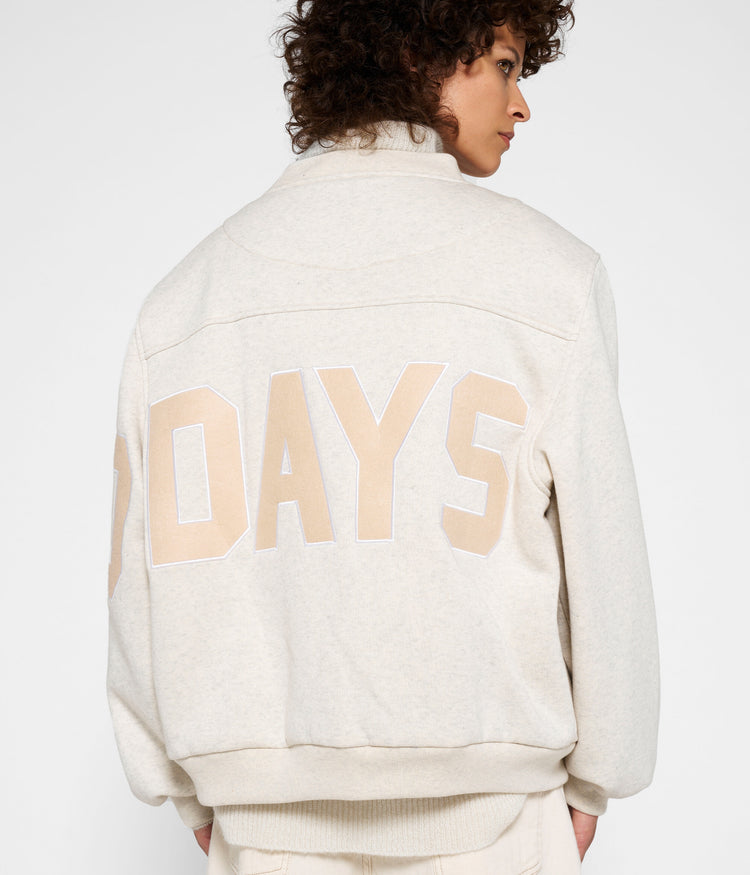 baseball bomber jacket | soft white melee