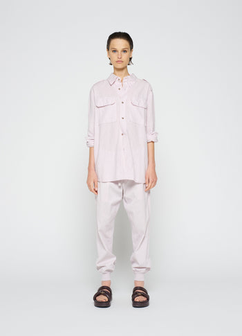 washed linen shirt | pale lilac