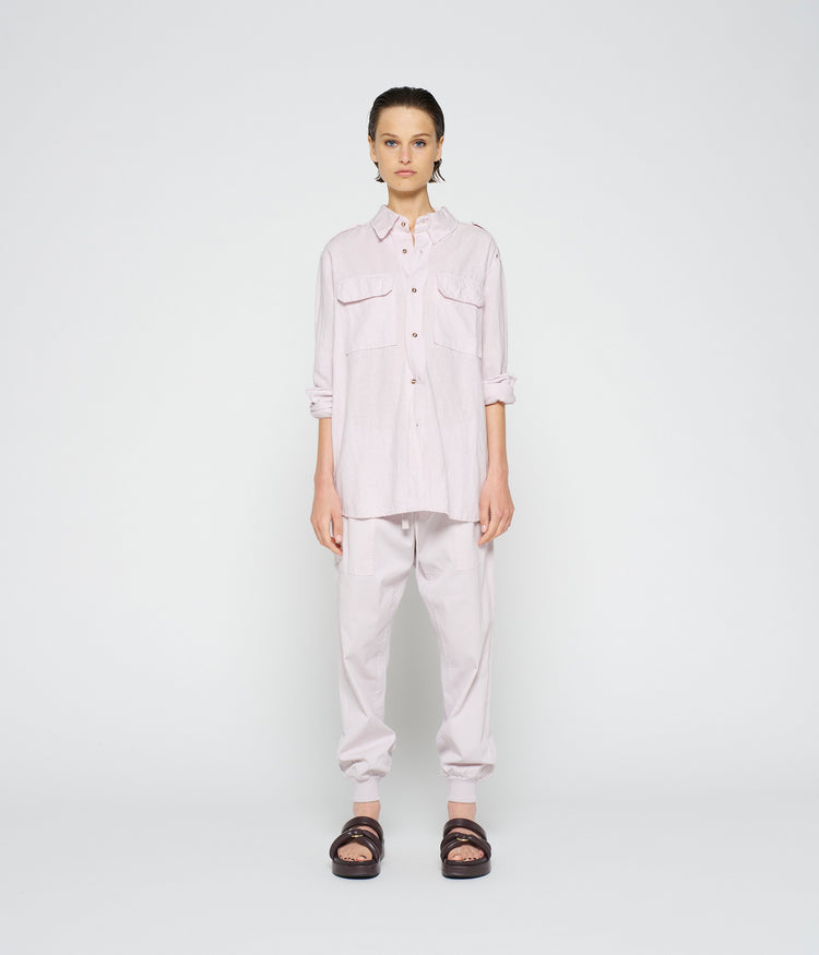 washed linen shirt | pale lilac