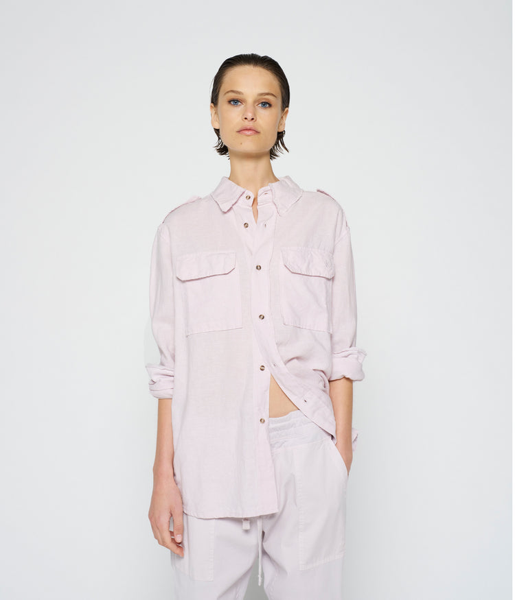 washed linen shirt | pale lilac
