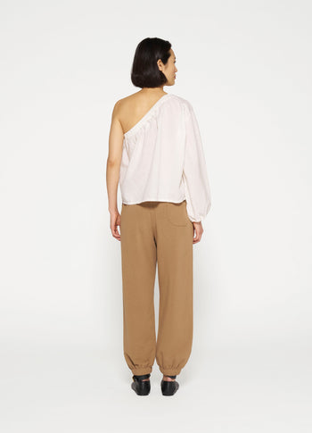 one shoulder top | ecru