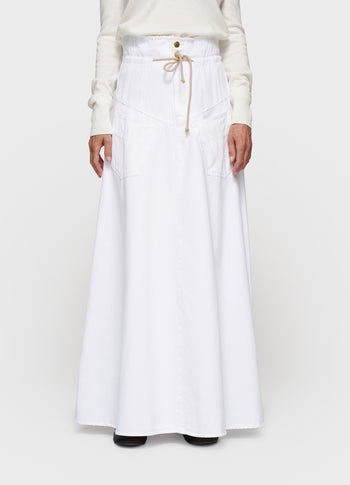 high waist skirt twill | optic white