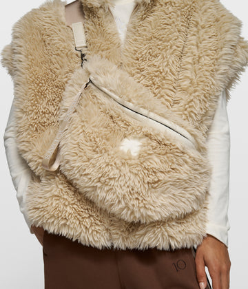 fluffy cross body bag | pearl