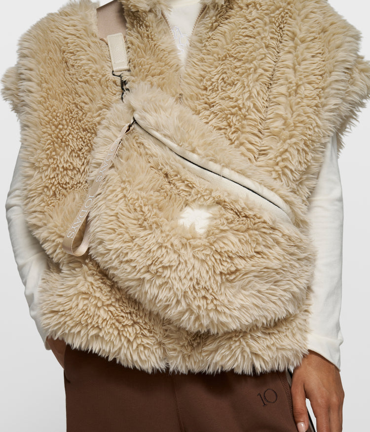 fluffy cross body bag | pearl