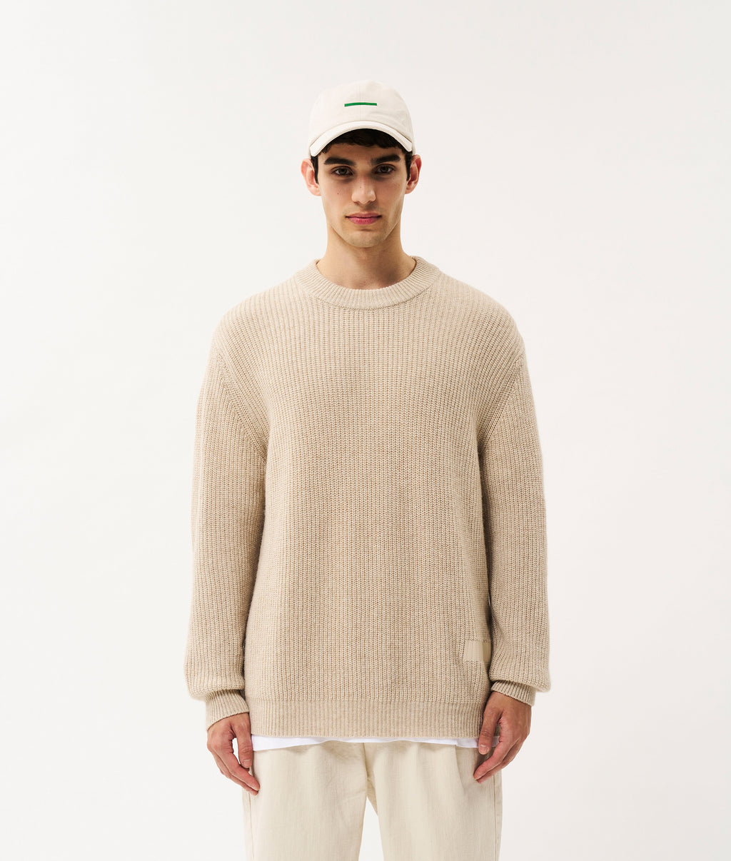 Wolf knitted jumper | oat