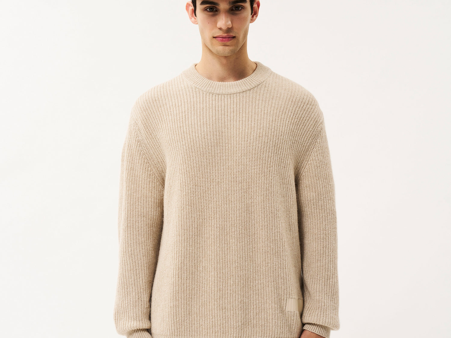 Wolf knitted jumper | oat