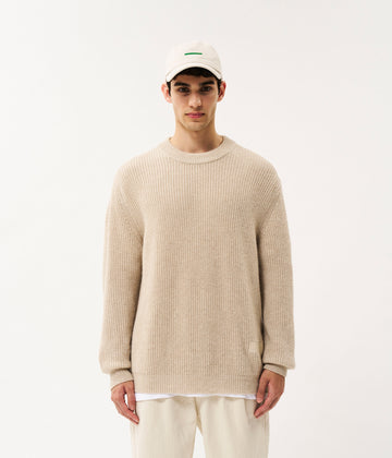 Wolf knitted jumper | oat