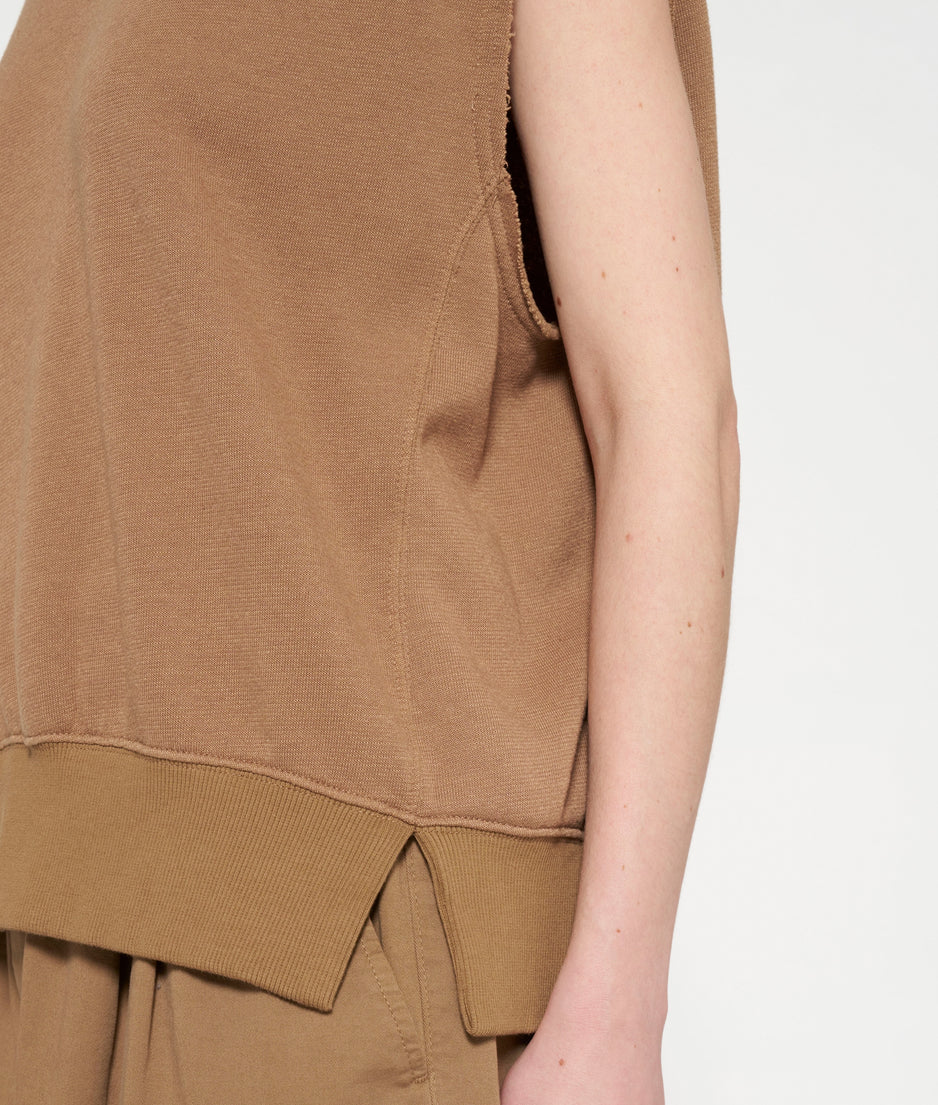sleeveless sweater | cedar brown