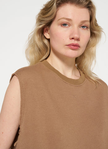 sleeveless sweater | cedar brown