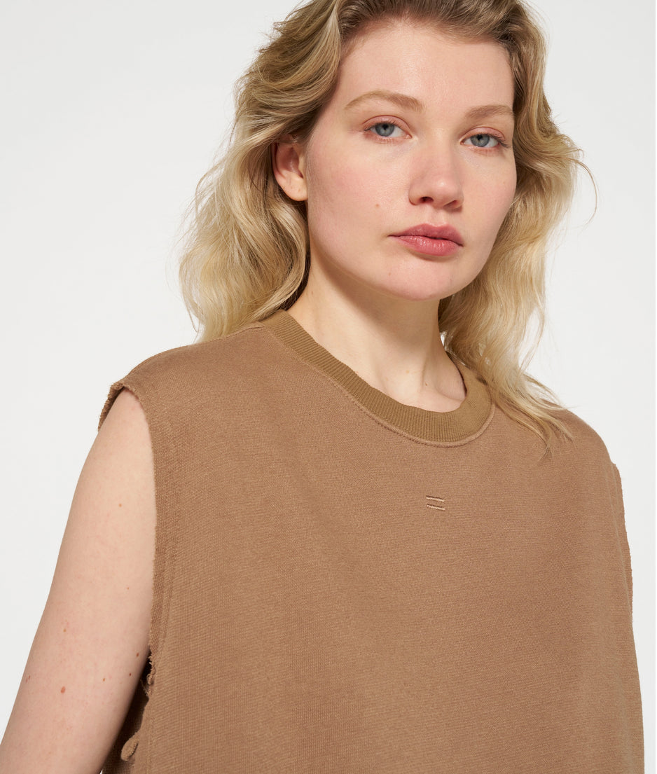 sleeveless sweater | cedar brown