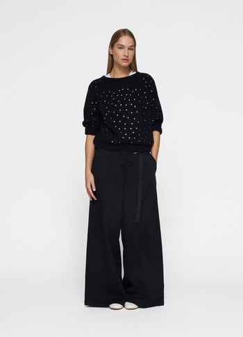soft knit sweater glitter | black