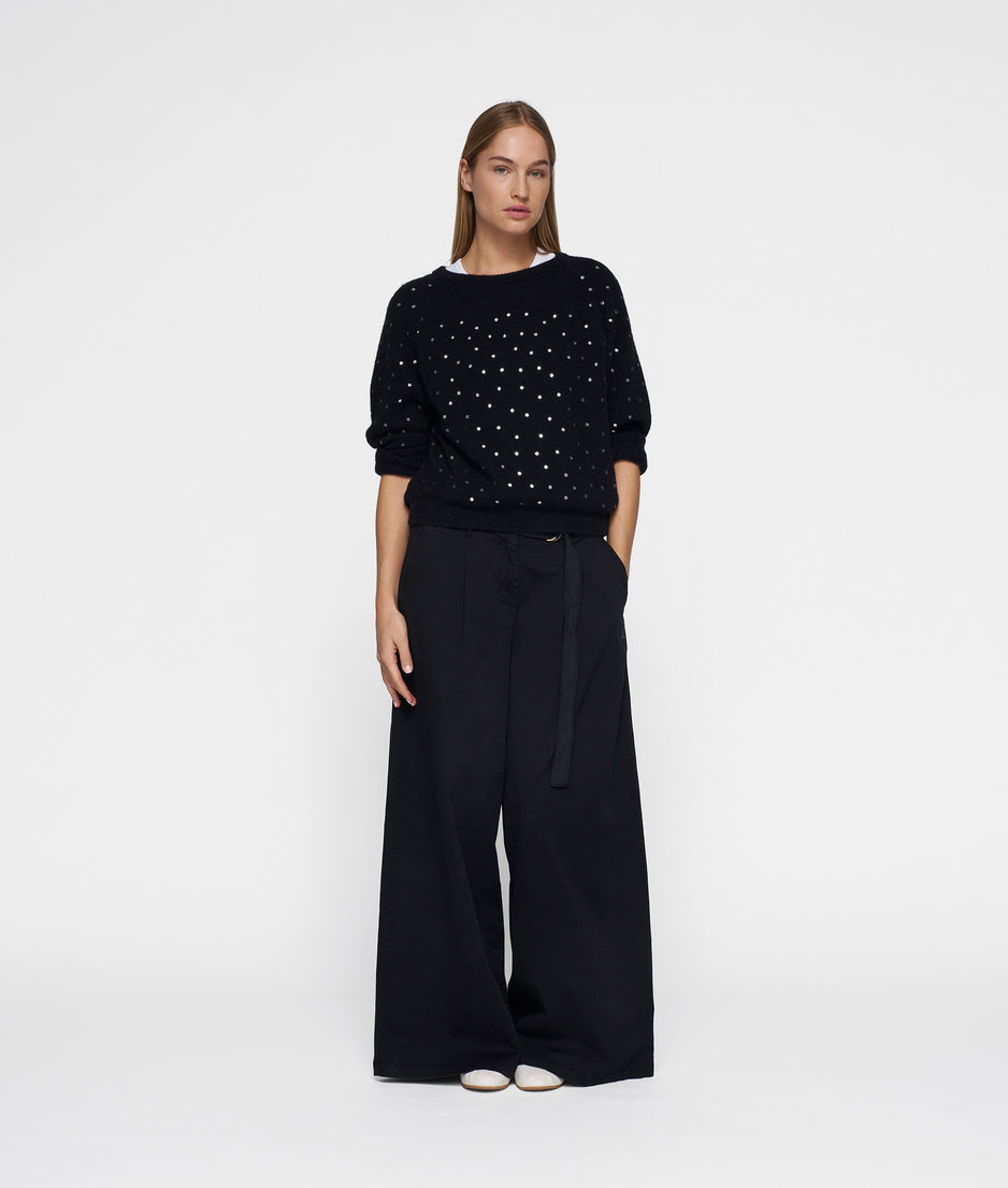 soft knit sweater glitter | black