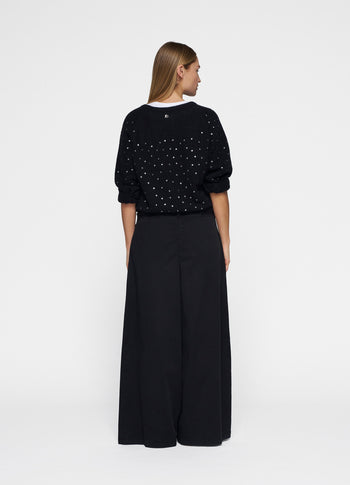 soft knit sweater glitter | black
