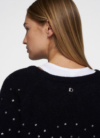 soft knit sweater glitter | black