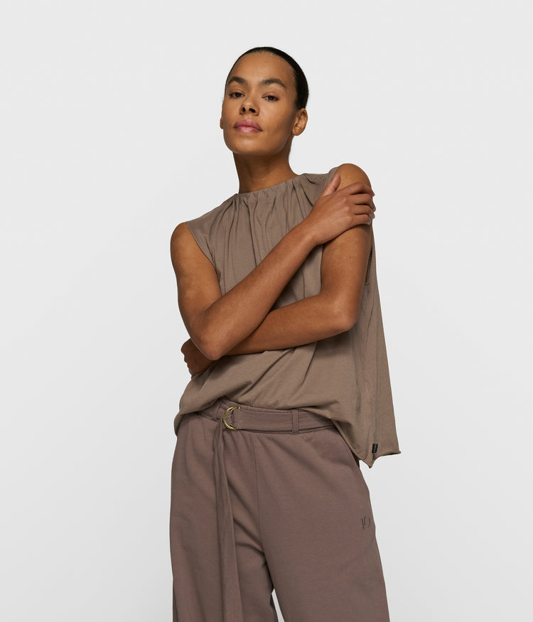 pleated top jersey | moonrock