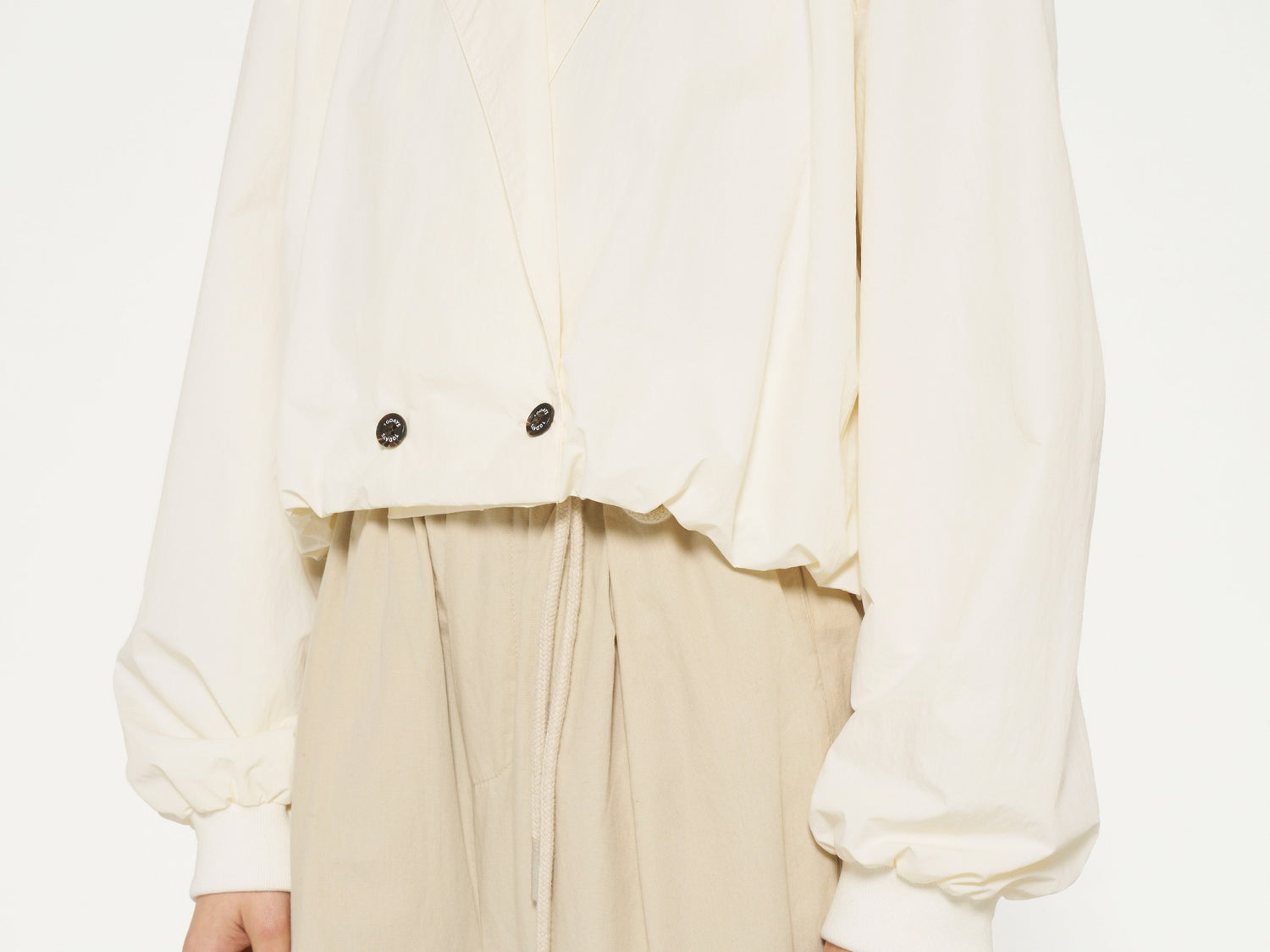 cropped blazer jacket | ecru