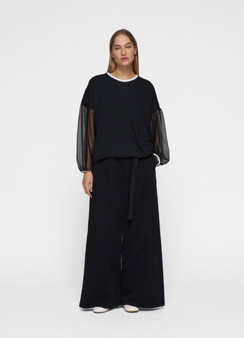 soft sweater tulle sleeves | black