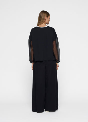 soft sweater tulle sleeves | black