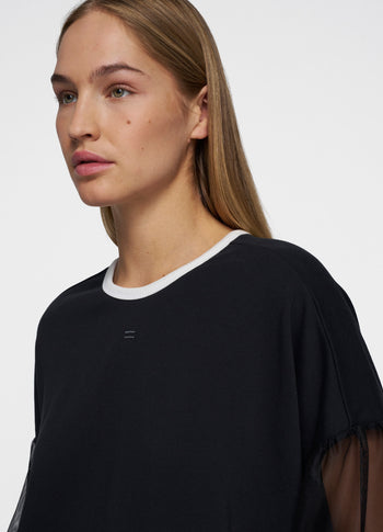 soft sweater tulle sleeves | black