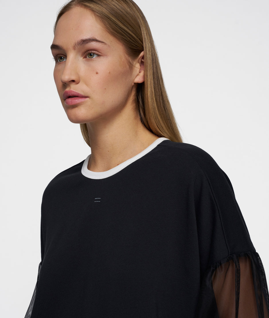 soft sweater tulle sleeves | black