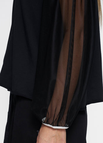 soft sweater tulle sleeves | black