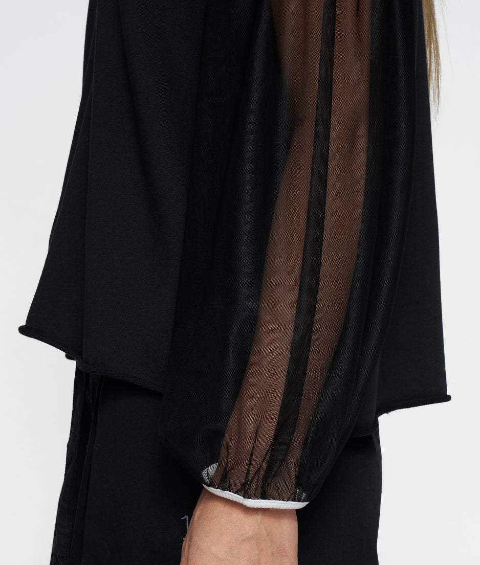 soft sweater tulle sleeves | black